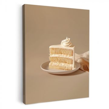 Canvas schilderij - Vanilletaart - Cake - Romig