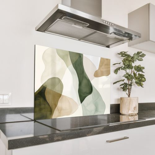 Spatscherm Aluminium - Japandi - Abstract - Groen