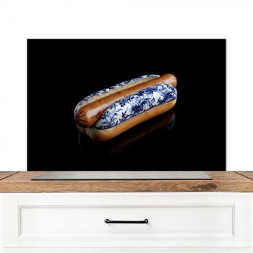 Spatscherm Aluminium - Hotdog - Porselein - Delfts blauw - Eten