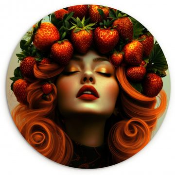 Muurcirkel - Vrouw - Aardbeien - Kroon