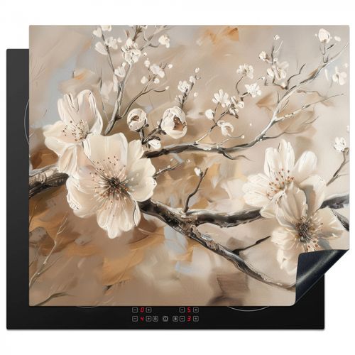 Inductie beschermer - Bloemen - Natuur - Wit - Bloesem - Abstract