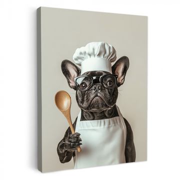 Canvas schilderij - Bril - Hond - Kok