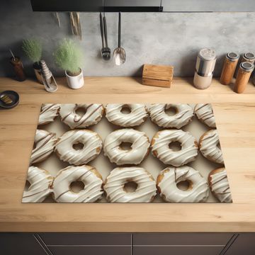 Inductie beschermer - Donuts - Chocolade - Wit - Beige