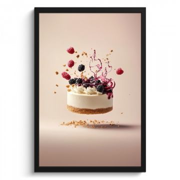 Poster met lijst - Cheesecake - Eten - Roze - Taart