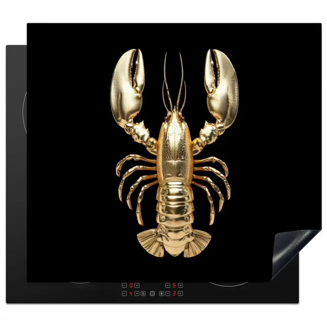 Inductie beschermer - Kreeft - Goud - Textuur - Zwart