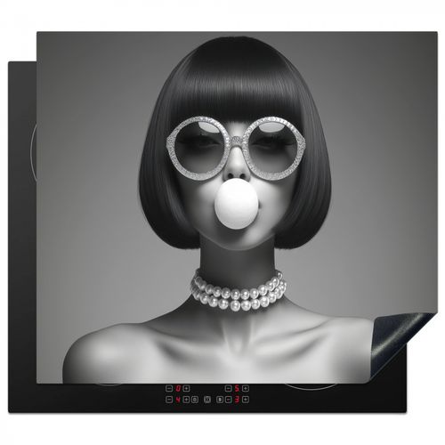 Inductie beschermer - Vrouw - Zwart Wit - Ketting - Zonnebril