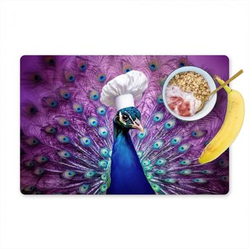Placemat vinyl - Pauw - Koksmuts - Cool - Paars