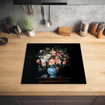 Inductie beschermer - Roze - Bloemen - Vaas - Kleuren