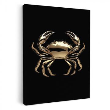 Canvas schilderij - Goud - Krab - Dieren - Zwart