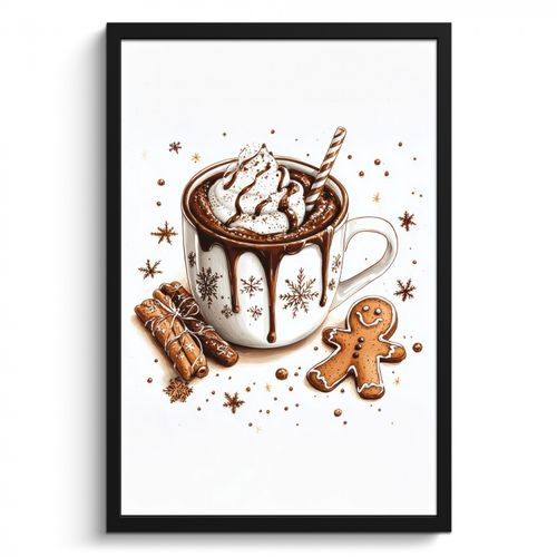 Poster met lijst - Chocomel - Decoratie - Koek - Winter - Kerst