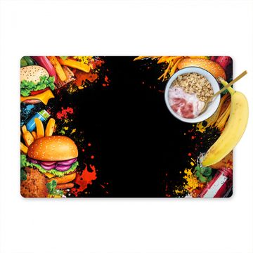 Placemat vinyl - Fastfood - Graffiti - Hamburger - Eten - Modern