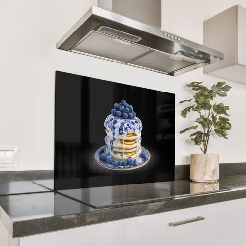 Spatscherm Aluminium - Pannenkoeken - Blauwe Bessen - Bord