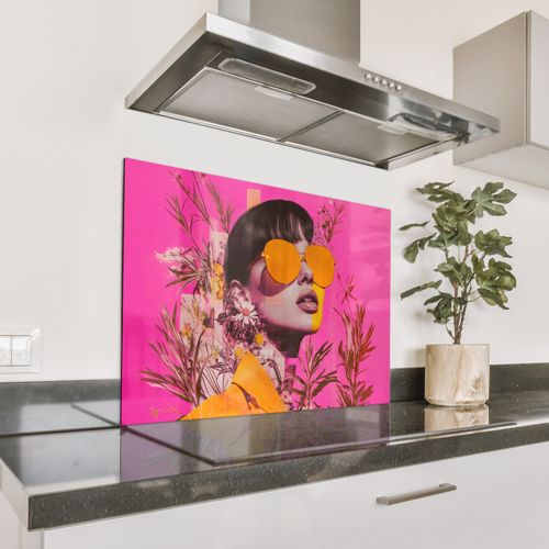 Spatscherm Aluminium - Zonnebril - Oranje - Vrouw - Planten