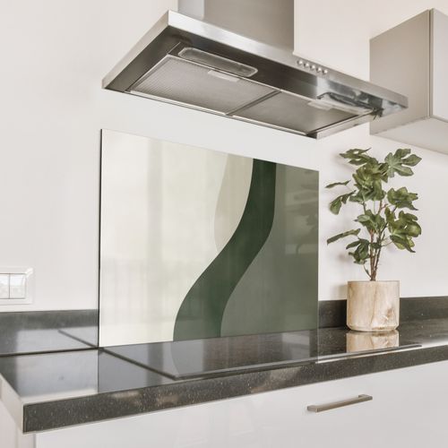 Spatscherm Aluminium - Japandi - Groen - Abstract - Modern