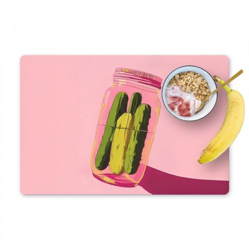 Placemat vinyl - Augurken - Pot - Schaduw - Roze