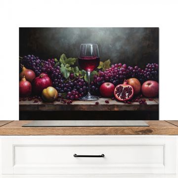 Spatscherm Aluminium - Wijn - Fruit - Stilleven