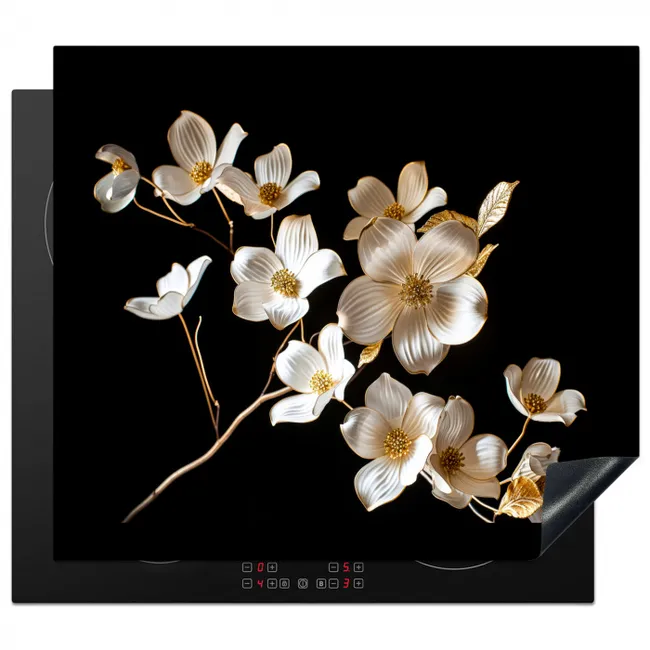 Inductie beschermer - Elegantie in Ivoor en Goud