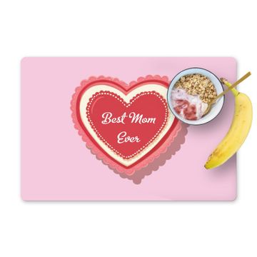 Placemat vinyl - Tekst - Hartje - Moeder - Roze