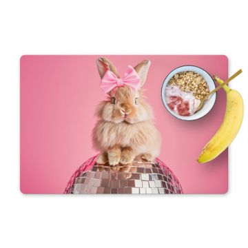 Placemat vinyl - Strik - Discobal - Konijn