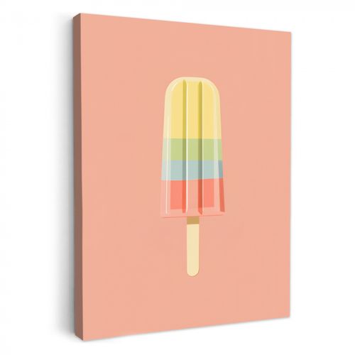 Canvas schilderij - Waterijsje - Pasteltinten - Minimalistisch