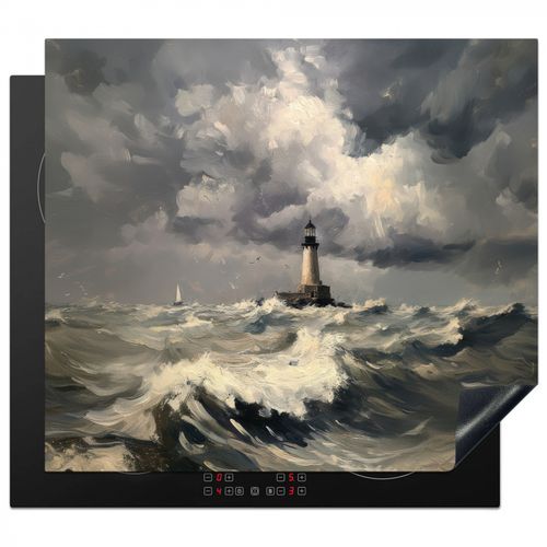 Inductie beschermer - Vuurtoren - Golven - Storm