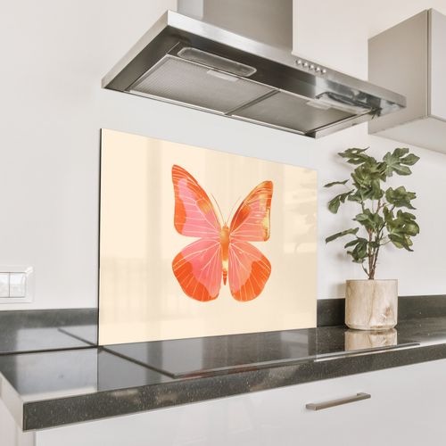 Spatscherm Aluminium - Vlinder - Minimalistisch - Roze