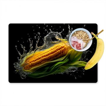 Placemat vinyl - Maïs - Groente - Planten - Zwart - Water