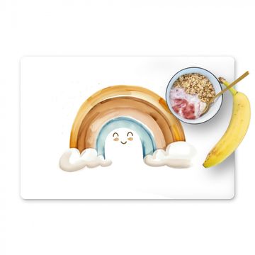 Placemat vinyl - Regenboog - Pastel kleuren