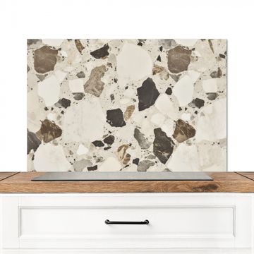 Spatscherm Aluminium - Neutral - Stenen - Decoratie - Terrazzo