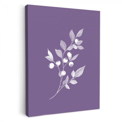 Canvas schilderij - Tak - Sierlijk - Bladeren - Minimalistisch
