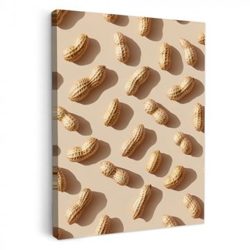 Canvas schilderij - Pinda's - Patroon - Beige