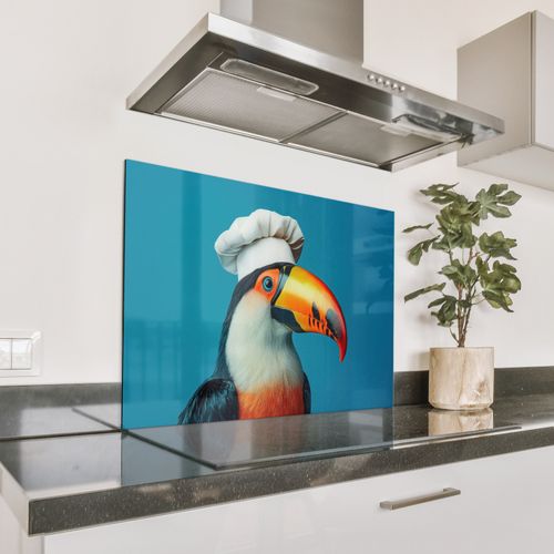 Spatscherm Aluminium - Toekan - Papegaai - Vogel - Koksmuts