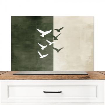 Spatscherm Aluminium - Japandi - Vogel - Groen