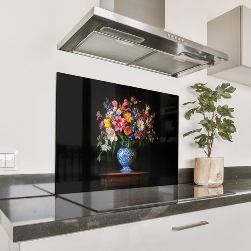 Spatscherm Aluminium - Kleur - Vaas - Bloemen - Boeket