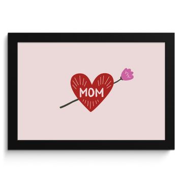 Poster met lijst - Hart - Rood - Bloem - Moeder