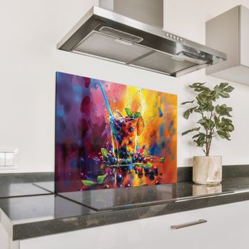Spatscherm Aluminium - Explosie van Fruit en Kleur