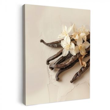 Canvas schilderij - Vanille - Bloemen - Beige