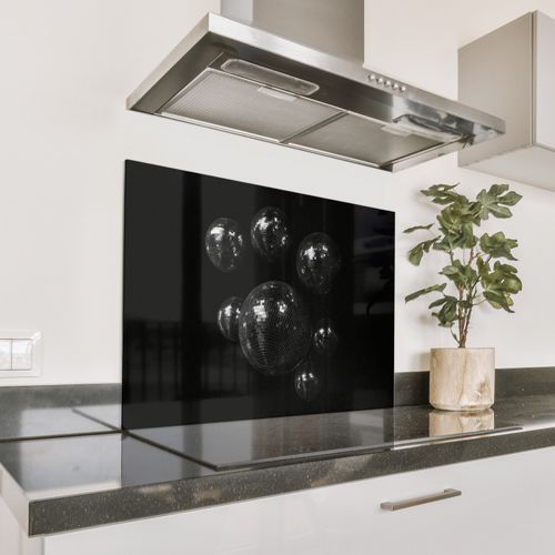 Spatscherm Aluminium - Discoballen - Minimalistisch - Zwart
