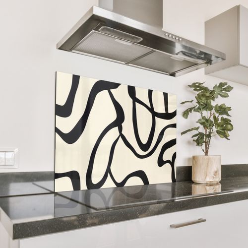 Spatscherm Aluminium - Abstract - Lijnen - Modern - Beige
