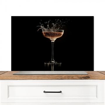 Spatscherm Aluminium - Cocktail - Zwart - Spetters - Glas