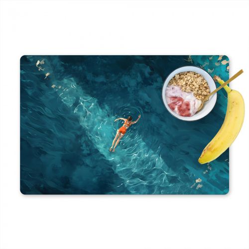 Placemat vinyl - Vrouw - Water - Bikini - Oranje