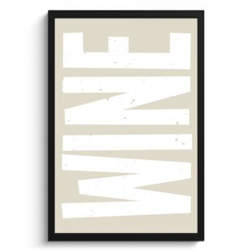Poster met lijst - Wine - Japandi - Vintage - Wit