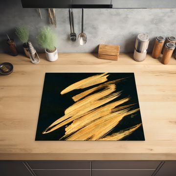 Inductie beschermer - Gouden Streken: Penseelslag en Elegantie
