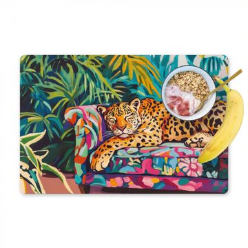 Placemat vinyl - Luipaard - Kleurrijk - Tropisch