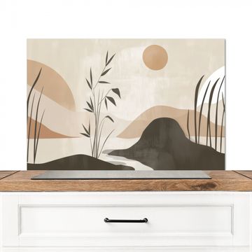 Spatscherm Aluminium - Japandi - Landschap - Beige