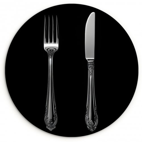 Muurcirkel - Vork - Mes - Zilver