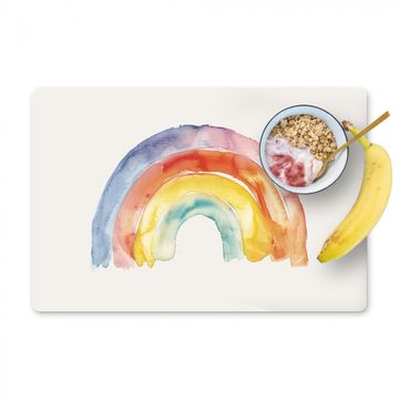 Placemat vinyl - Regenboog - Watercolor - Kleurrijk