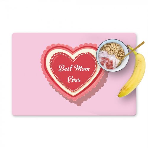 Placemat vinyl - Tekst - Hartje - Moeder - Roze