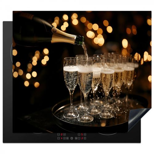 Inductie beschermer - Lichtjes - Champagne - Dienblad - Glazen