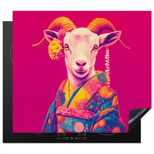 Inductie beschermer - Geit - Hoorns - Kimono - Kleurrijk